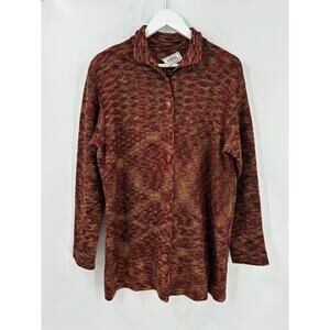 Alnoral Vintage Cardigan Sweater Womens Medium Brown Red Rust Wool Blend Knit